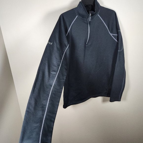Marmot Sweater Mens Large Black 1/4 Zip Jacket Lined Pullover Outdoor Hiking - Picture 4 of 14